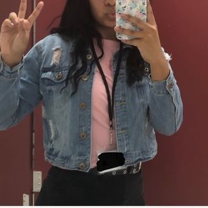 Cropped jean jacket